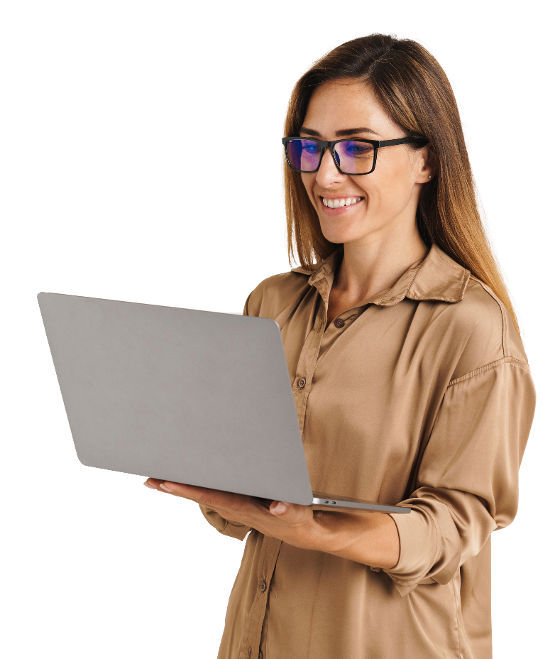 Women working in a laptop